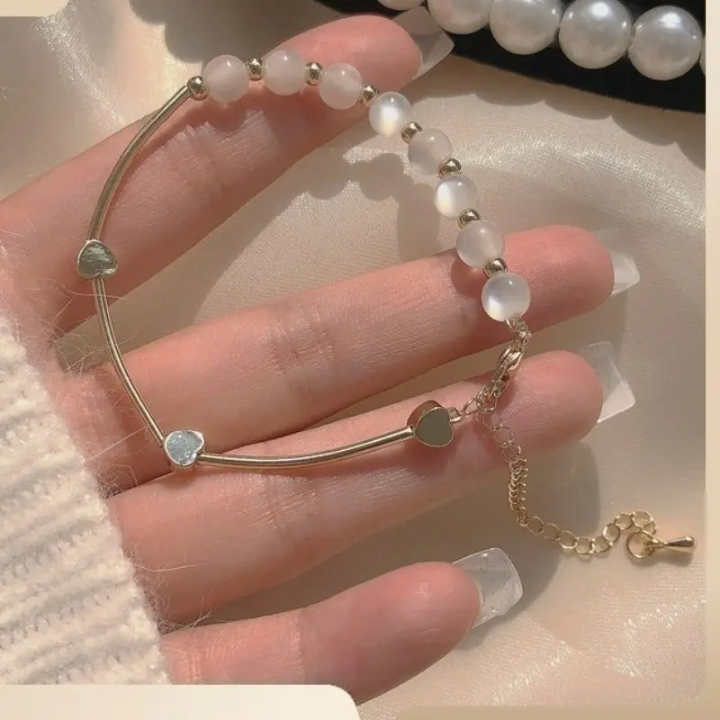 2024 новые модные браслеты с камнями в холодном и равнодушном стиле, асимметричные браслеты в форме сердца, женские регулируемые украшения