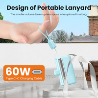 Mini Power Bank Capsule Porte-clés 10000mAh avec câble USB-C intégré, chargeur portable pour tous les smartphones et tablettes