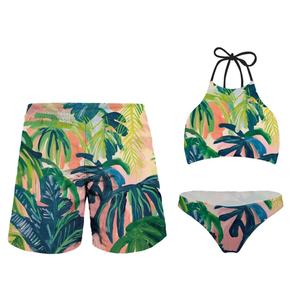 Traje de Baño Deportivo de 3 Piezas Personalizado para Mujer, Bikini Tamanna, Ropa de Playa con MOQ Bajo de 50 Unidades, Conjunto de Bikini Estampado para Parejas - Product Image 2