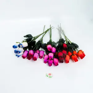 wholesale hot sale the best quality wooden flower big rose bud with wood for festival home decoration event decoration