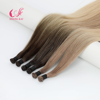 Cheveux humains vierges russes double trame, noués à la main, couleurs personnalisables, les plus vendus, doux, brillants, adaptés à la permanente Glie