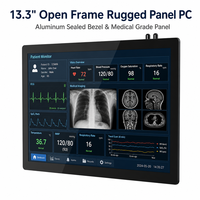 13,3 inch All-in-One Touch PC Computer Open Frame VESA Aluminium Robuuste Gesloten Frontbezel Medische Kwaliteit Tien Vingerbediening