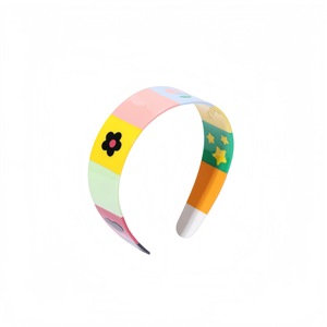 <span class=keywords><strong>Serre</strong></span>-tête large tendance en acétate pour <span class=keywords><strong>femme</strong></span>, motif floral vintage, couleurs contrastées, écologique, durable, accessoire de <span class=keywords><strong>coiffure</strong></span> pour chignon haut - Product Image 2