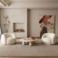 Petit fauteuil de salon en bouclette Teddy, fauteuil de détente, fauteuil d'appoint, rembourrage moderne, luxe, canapé simple, fauteuil de salon