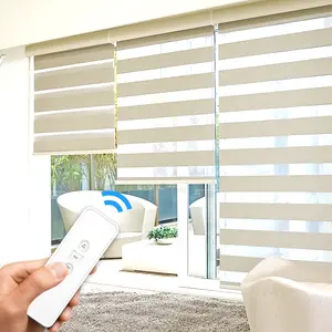 Home benutzer definierte automatische Verdunkelung rolle Dual Remote Wifi elektrische intelligente motorisierte Zebra Jalousien Fensterläden
