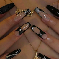 Uñas Postizas de Alta Calidad con Diseño Francés, Uñas Artificiales a Presión, Uñas Hechas a Mano al por Mayor