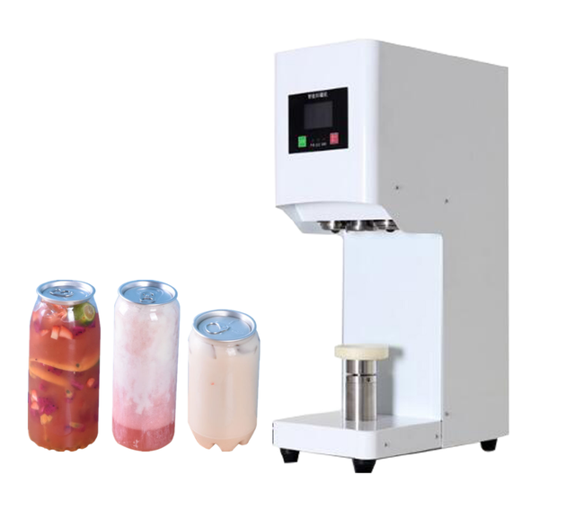 Automatic Can Sealer Tin Pet Can Bottle Beer Plastic Tin Cans Sealing Machine for Milk Tea Shop