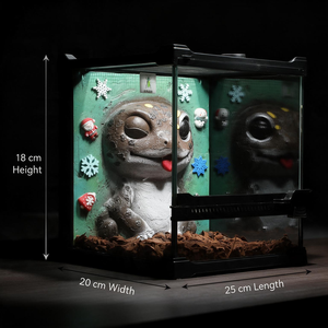 Terrarium de Noël mignon pour reptiles avec décor flocon de neige 25x20x22cm, vivarium d'intérieur pour amphibiens ZF202022 # 1048 - Product Image 1
