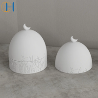 C & H Luxe Personnalisé Islam Mosquée Dôme Béton Céramique Conteneur Porte Bocal