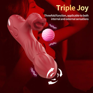 Rotación inversa del palo vibrador doble cabeza de 360 grados clítoris punto G lengua lamiendo orgasmo Dispositivo de masturbación - Product Image 3
