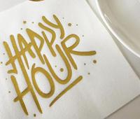 Serviettes en papier Airlaid dorées pour les fêtes, serviettes personnalisées pour dîner et fête