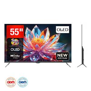 Téléviseur OLED intelligent ultra-fin de 55 pouces avec contraste élevé, cadre fin et rétroéclairage LED 4K pour une configuration de jeu moderne à domicile - Product Image 1