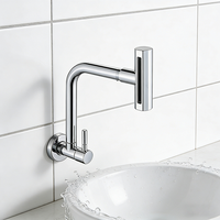 Robinet de cuisine mural monocommande en acier inoxydable chromé pour évier monotrou - Ventes Flash