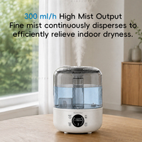 Humidificateur ultrasonique domestique 3L avec réservoir d'eau transparent, panneau de commande numérique et brume fraîche pour les pièces intérieures