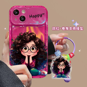 Curly Hair Girl Camera Mirror Stand Holder <span class=keywords><strong>Colgante</strong></span> TPU <span class=keywords><strong>Funda</strong></span> para teléfono móvil para <span class=keywords><strong>Iphone</strong></span> 17 8 X Xr XS <span class=keywords><strong>11</strong></span> 12 13 14 15 16 Pro Max - Product Image 2