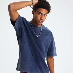 T-shirt a maniche corte da uomo in puro cotone, vestibilità ampia, stile vintage con lavaggio batik, marca americana di moda giovanile, stile Ins. - Product Image 5