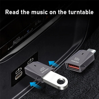 Nouvel adaptateur OTG Type-C vers USB 3.0 avec lecteur de carte à lumière LED et convertisseur de charge pour voiture pour téléphone/tablette, clé USB, souris