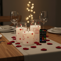 Ensemble de bougies LED rechargeables par USB avec plaque de charge, télécommande, lumière de bougie décorative, veilleuses dans une ambiance de Noël