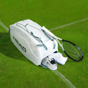 กระเป๋าเทนนิส Head haide Pro x wimbledon สีขาวสีเขียวรุ่นลิมิเต็ดอิดิชั่นดีโจควอริกกระเป๋าไม้ถือทำจากจีน - Product Image 5
