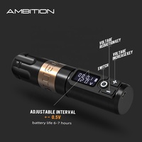 Pistolet de Tatouage Électrique Sans Fil Professionnel Ambition Soldier 2400 mAh avec Affichage Numérique, Machine à Stylo Rotatif pour Artistes et Body Art