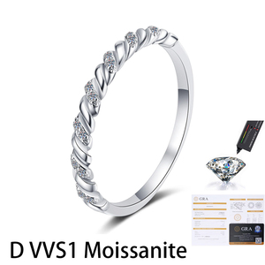 แหวนมินิมอลลิสต์เงินแท้ S925 ชุบโรเดียม ประดับเพชรโมอิสซาไนต์ GRA VVS1 น้ำหนัก 0.072 กะรัต แบบไมโครเพฟ ขายตรงจากผู้ผลิต - Product Image 1
