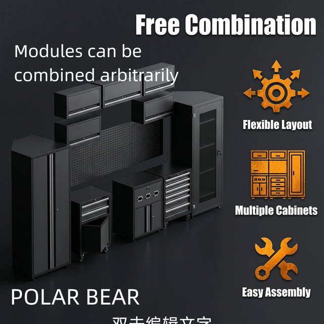 PB Modular Steel Car Wash Workshop Cabinet PB-Combination-Cabinet-01 500kg Heavy Duty Garage Storage System Free Combination OEM