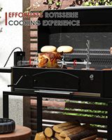 Kit de Asador Giratorio SEB, Asador Giratorio Automático Universal para Barbacoa, 2 x 4 Horquillas para Jardín y Exteriores