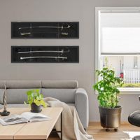 Vitrine murale noire verrouillable en bois pour katana et fourreau, en acrylique transparent, anti-poussière, doublée de feutre, pour collection de samouraï