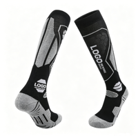 Chaussettes de snowboard en laine mérinos extra-épaisses avec logo personnalisé, prix d'usine ODM, faible MOQ, vente en gros, chaussettes de ski thermiques d'hiver avec logo personnalisé