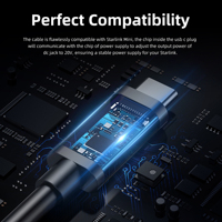 Starlink MINI LED Tipo C Puerto a DC Enchufe Cable de alimentación Cables 3 metros Starlink Mini Cable de carga USB C a DC Cable de alimentación