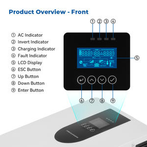 Convertisseur hybride UPS 3600W 24V avec onde sinusoïdale pure pour panneaux solaires monophasés et batterie <span class=keywords><strong>solaire</strong></span> au lithium - Product Image 3