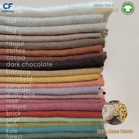 Tissu tissé 100% lin 165 GSM, couleur unie, teint en fil, écologique, poids moyen pour vêtements, chemises, robes