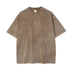 230 जी धुली टी-शर्ट के आकार के ट्रेंडी हाफ स्लीव टी-शर्ट पर हाई स्ट्रीट नॉन-शर्ट