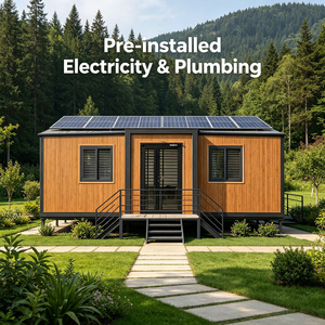 Maison préfabriquée moderne de 30 pieds, alimentée à l'énergie solaire, petite maison conteneur extensible pour les résidences de villégiature et le personnel des chantiers de construction - Product Image 1