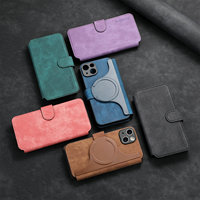 Nouvelle conception Étui en cuir magnétique 2-en-1 pour iPhone 17 Pro Max 17e 16e 15 14 13 Pro avec protection RFID, Housse portefeuille à rabat pour téléphone portable