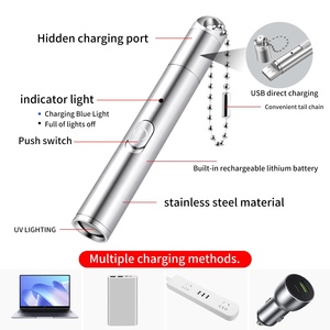 Linterna UV de 365nm 395nm Recargable por USB para Curado de Gel de Uñas, Curado de Resina, Verificación de Billetes, Linterna de Luz Negra - Product Image 3