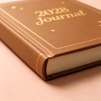 Carnet de notes A5 à couverture rigide 2028, agenda quotidien personnalisé marron, papeterie, cadeau