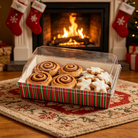 Boîte à pâtisserie sur mesure, emballage de gâteau pour les fêtes, boîte cadeau de Noël en papier kraft écologique
