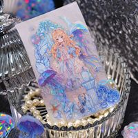 Autocollants de méduse d'animaux de mer holographiques autocollants de méduse pour Scrapbook planificateur de bouteille d'eau journal faisant la décoration artisanale
