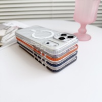 Pour iPhone 17 Série Transparent Glace Clair Téléphone Cas TPE Chute Protection Lumière Bleue Flash IMD Gradient Artisanat Forte Magnétique