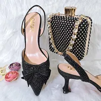 Sinya नई डिजाइन पत्थरों के साथ 2022 उच्च अंत इतालवी जूते बैग सेट सुंदर महिलाओं के जूते मिलान पत्थर बैग शादी के लिए
