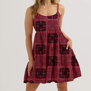 Aloha Custom 100% Rayon <span class=keywords><strong>donna</strong></span> <span class=keywords><strong>hawaiana</strong></span> stampa floreale con cinturino regolabile abito a righe a righe abito 100% Rayon - Product Image 3
