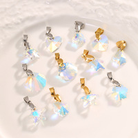 Breloques de luxe en acier inoxydable, cristal, étoile, cœur, coquillage – Accessoires de mode délicats pour collier (DIY)