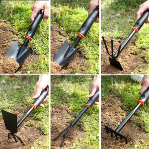 Pala de flores con mango de plástico negro, juego de herramientas de jardín, dos usos - Product Image 4