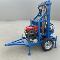 Machine de forage de puits d'eau facile à transporter, alimentée au diesel, pour petits puits d'eau
