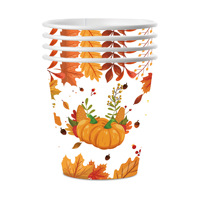 Vaisselle jetable pour fête d'automne et de Thanksgiving, assiettes en papier, gobelets, serviettes, couverts, décorations de fête sur le thème de la récolte d'automne