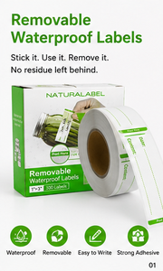 Etiquetas Removibles a Prueba de Agua NATURALABEL, Etiquetas Rectangulares Autoadhesivas de Papel de 1x3 Pulgadas para Bebidas, Alimentos, Uso Diario en el Hogar - Product Image 2