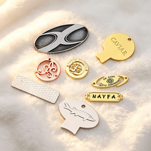 Custom Sewable Metal Logo Brand <b>Tags</b> Private Engraved <b>Name</b> Metal Labels Custom Design Metal Badges for Daily Clothing - Product Image 1