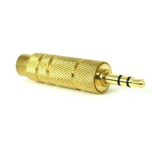 3.5mm Stereo Plug to 6.3mm Stereo Socket Jack <b>Adapter</b> Gold Plated Model Q968 Made in Italy - Product Image 1