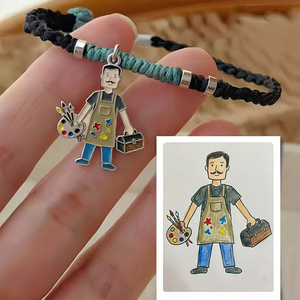 Braccialetto Personalizzato con Disegno del Bambino - Conserva l'Opera d'Arte del Tuo Bambino come Ricordo Indossabile, Regalo Perfetto per la Famiglia - Product Image 1